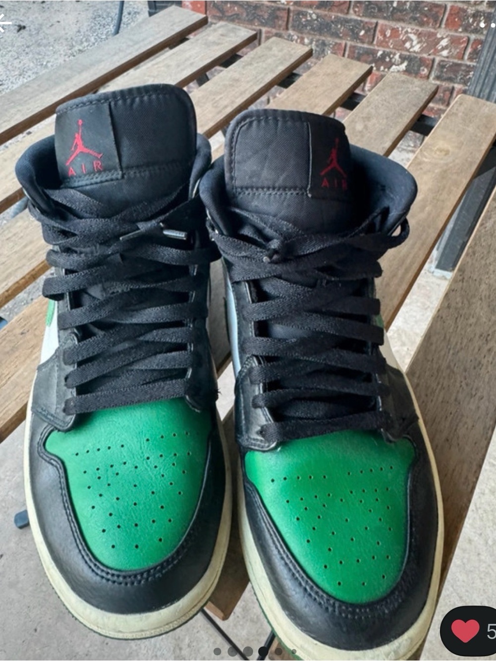 Nike Air Jordan 1 Mid Green Toe Pine Green Men’s Size 8 – 554724-067